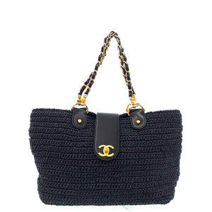 Chanel Straw Chain Tote Bag